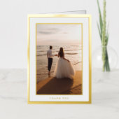 Gold Leaf Framed Wedding Formele foto Dank u Folie Wenskaart (Voorkant)
