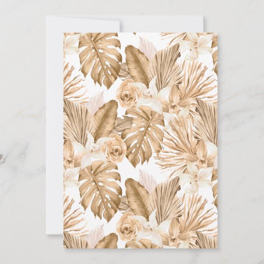 Gold Leaf gedroogd Pampas Grass sparen de datum Kaart (Achterkant)