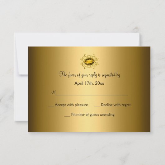 Gold Leaf & Gem 50e Jubileum RSVP (Achterkant)
