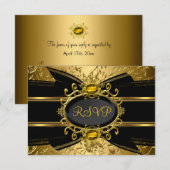 Gold Leaf & Gem 50e Jubileum RSVP (Voorkant / Achterkant)