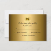 Gold Leaf & Gem 50e Jubileum RSVP Kaartje (Achterkant)