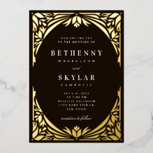 Gold Leaf Gilded Age Folie Uitnodiging