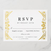 Gold Leaf Gilded Age Folie Wedding RSVP Folie Uitnodiging (Voorkant)