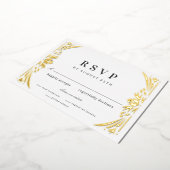Gold Leaf Gilded Age Folie Wedding RSVP Folie Uitnodiging (Gedraaid)