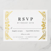 Gold Leaf Gilded Age Folie Wedding RSVP Uitnodiging (Voorkant)