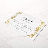 Gold Leaf Gilded Age Folie Wedding RSVP Uitnodiging (Gedraaid)