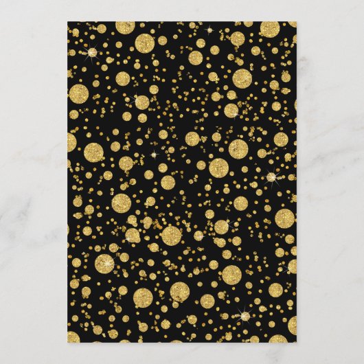 Gold Leaf Glitter Confetti Dot Elegant Dinner Menu (Achterkant)