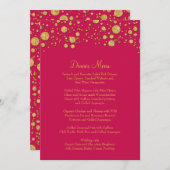 Gold Leaf Glitter Confetti Dot Elegant Dinner Menu (Voorkant / Achterkant)