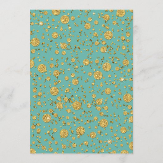 Gold Leaf Glitter Confetti Dot Elegant Dinner Menu (Achterkant)