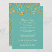 Gold Leaf Glitter Confetti Dot Elegant Dinner Menu (Voorkant / Achterkant)