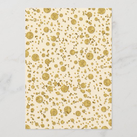 Gold Leaf Glitter Confetti Dot Elegant Dinner Menu (Achterkant)
