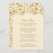 Gold Leaf Glitter Confetti Dot Elegant Dinner Menu (Voorkant / Achterkant)