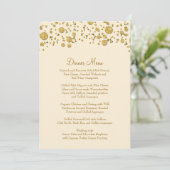 Gold Leaf Glitter Confetti Dot Elegant Dinner Menu (Staand voorkant)