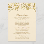 Gold Leaf Glitter Confetti Dot Elegant Dinner Menu (Voorkant)