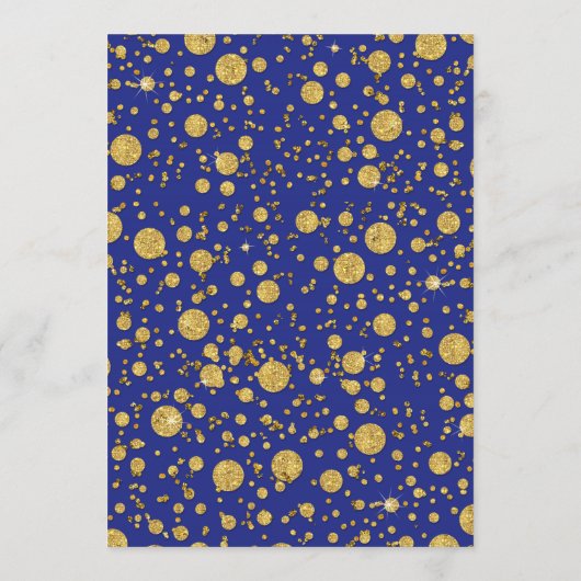 Gold Leaf Glitter Confetti Dot Elegant Dinner Menu (Achterkant)