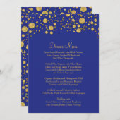 Gold Leaf Glitter Confetti Dot Elegant Dinner Menu (Voorkant / Achterkant)