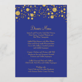 Gold Leaf Glitter Confetti Dot Elegant Dinner Menu