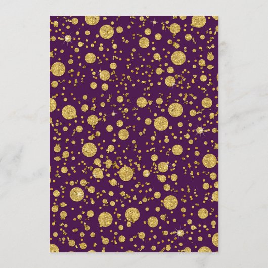 Gold Leaf Glitter Confetti Dot Elegant Dinner Menu (Achterkant)