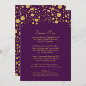 Gold Leaf Glitter Confetti Dot Elegant Dinner Menu (Voorkant / Achterkant)