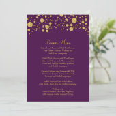 Gold Leaf Glitter Confetti Dot Elegant Dinner Menu (Staand voorkant)