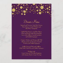 Gold Leaf Glitter Confetti Dot Elegant Dinner Menu
