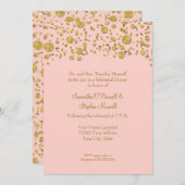 Gold Leaf Glitter Confetti Stippen Elegant Reheari Kaart (Voorkant / Achterkant)