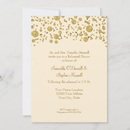 Gold Leaf Glitter Confetti Stippen Elegant Reheari Kaart
