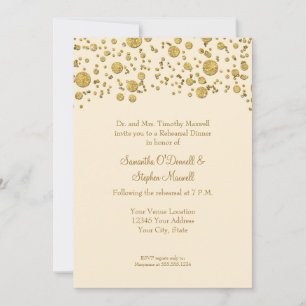 Gold Leaf Glitter Confetti Stippen Elegant Reheari Kaart