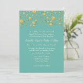 Gold Leaf Glitter Confetti Stippen Elegant Wedding Kaart (Staand voorkant)