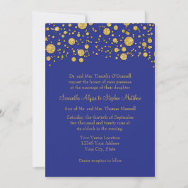 Gold Leaf Glitter Confetti Stippen Elegant Wedding Kaart