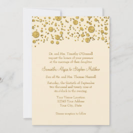 Gold Leaf Glitter Confetti Stippen Elegant Wedding Kaart