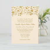 Gold Leaf Glitter Confetti Stippen Elegant Wedding Kaart (Staand voorkant)
