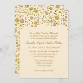Gold Leaf Glitter Confetti Stippen Elegant Wedding Kaart (Voorkant / Achterkant)