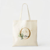 Gold Leaf Greenery Elegant Foliage personaliseert Tote Bag (Voorkant)