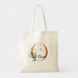 Gold Leaf Greenery Elegant Foliage personaliseert  Tote Bag