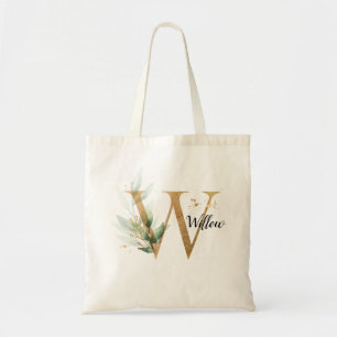 Gold Leaf Greenery Elegant Foliage personaliseert Tote Bag