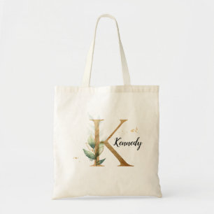 Gold Leaf Greenery Elegant Foliage personaliseert Tote Bag