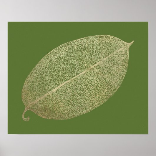 Gold Leaf Grid Illustration Poster (Voorkant)