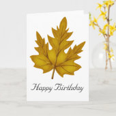 Gold Leaf Herfst Season Happy Birthday Kaart (Gele Bloem)
