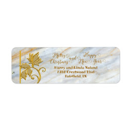 Gold Leaf Kerst retour adres label