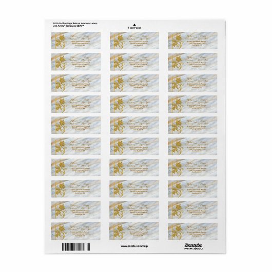 Gold Leaf Kerst retour adres label (Full Sheet)