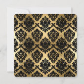 Gold Leaf Kijk Damask Scroll Formal Wedding Invite Kaart (Achterkant)