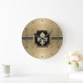 Gold Leaf Kijk Fleur de Lis Faux Jewel Grote Klok (Huis)