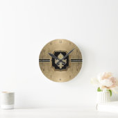 Gold Leaf Kijk Fleur de Lis Faux Jewel Ronde Klok (Huis)