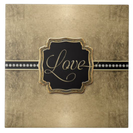 Gold Leaf Kijk Fleur de Lis Faux Jewel Tegeltje