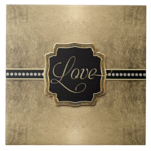 Gold Leaf Kijk Fleur de Lis Faux  Jewel Tegeltje