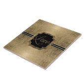 Gold Leaf Kijk Fleur de Lis Faux  Jewel Tegeltje (Zijkant)