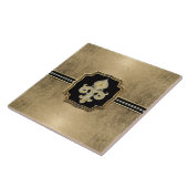 Gold Leaf Kijk Fleur de Lis Faux  Jewel Tegeltje (Zijkant)