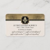 Gold Leaf Kijk Fleur de Lis Faux  Jewel Visitekaartje (Achterkant)