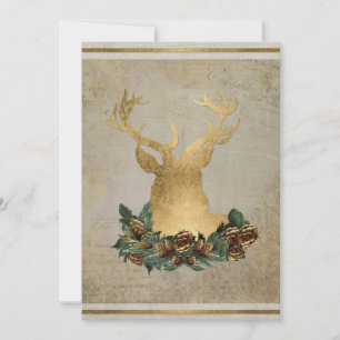 Gold Leaf Kijk naar kerstfeest met Deer Kaart